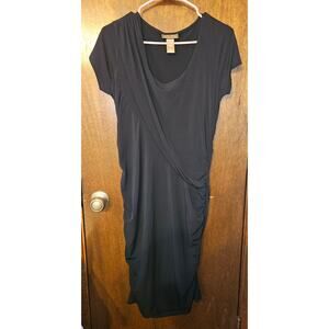 Miss Tina Knowles Black Ruched Tunic Dress Women's Size L (14-16)